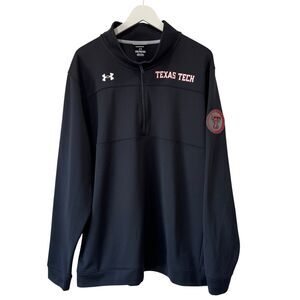 Under Armour Texas Tech Logo Black Nice XXL Pullover Quarter Zip Loose Fit EUC